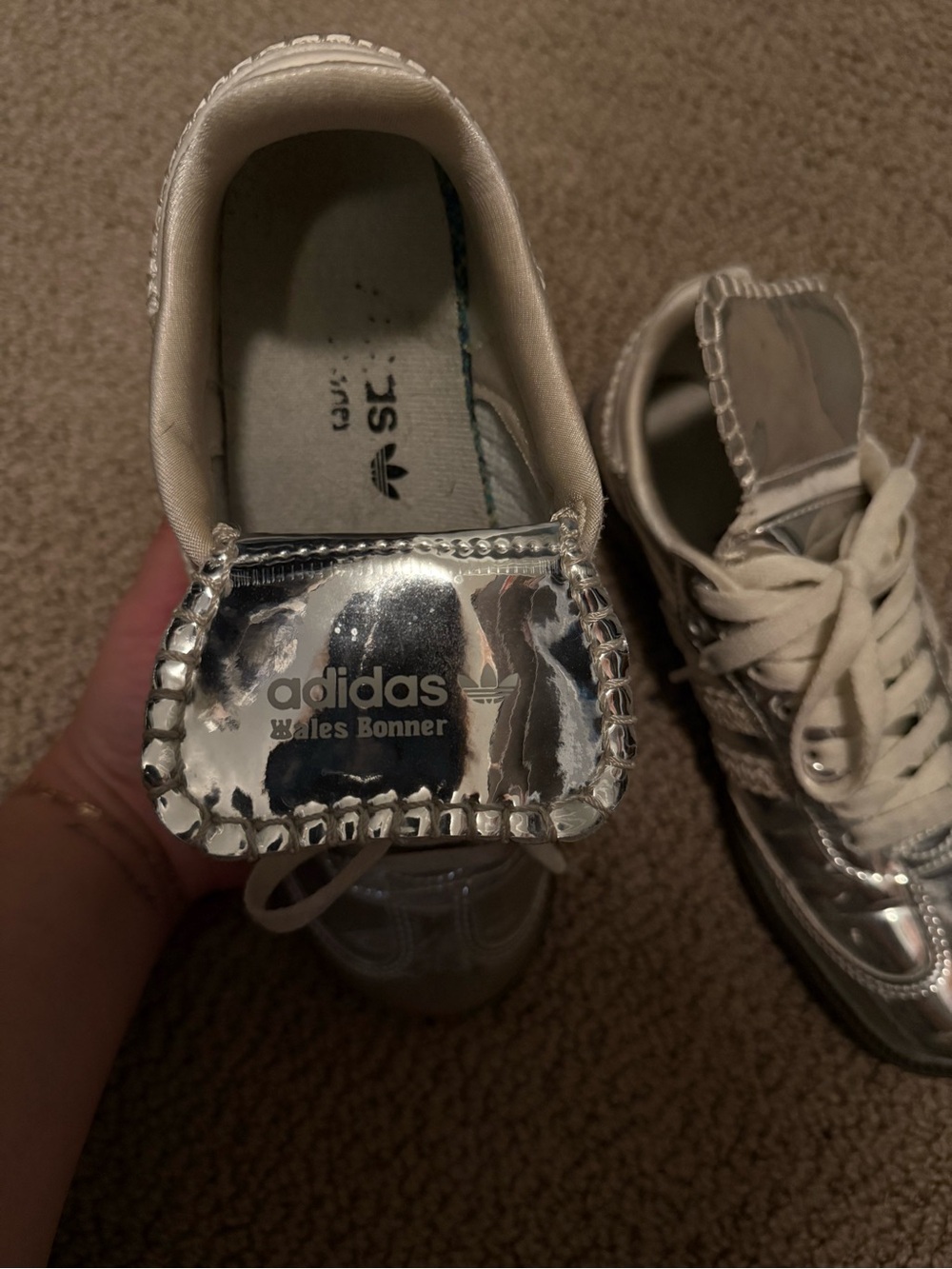 adidas Metallic Wales Bonner Samba Silver Sneakers - Picture 6 of 6